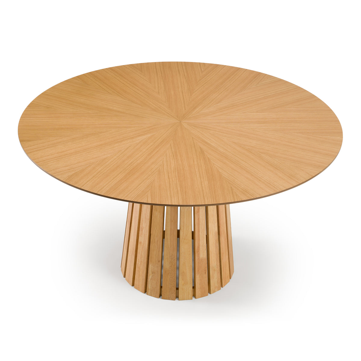 Weiss - Mid-Century Modern Natural Oak Round Dining Table by VIG Furniture - View 2