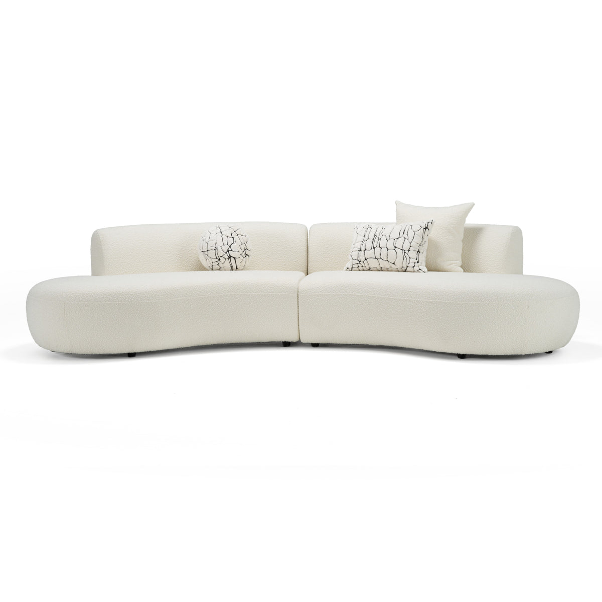 Weldon - Modern Cream Fabric Curved Sectional Sofa by VIG Furniture - View 1