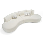 Weldon - Modern Cream Fabric Curved Sectional Sofa by VIG Furniture - View 2