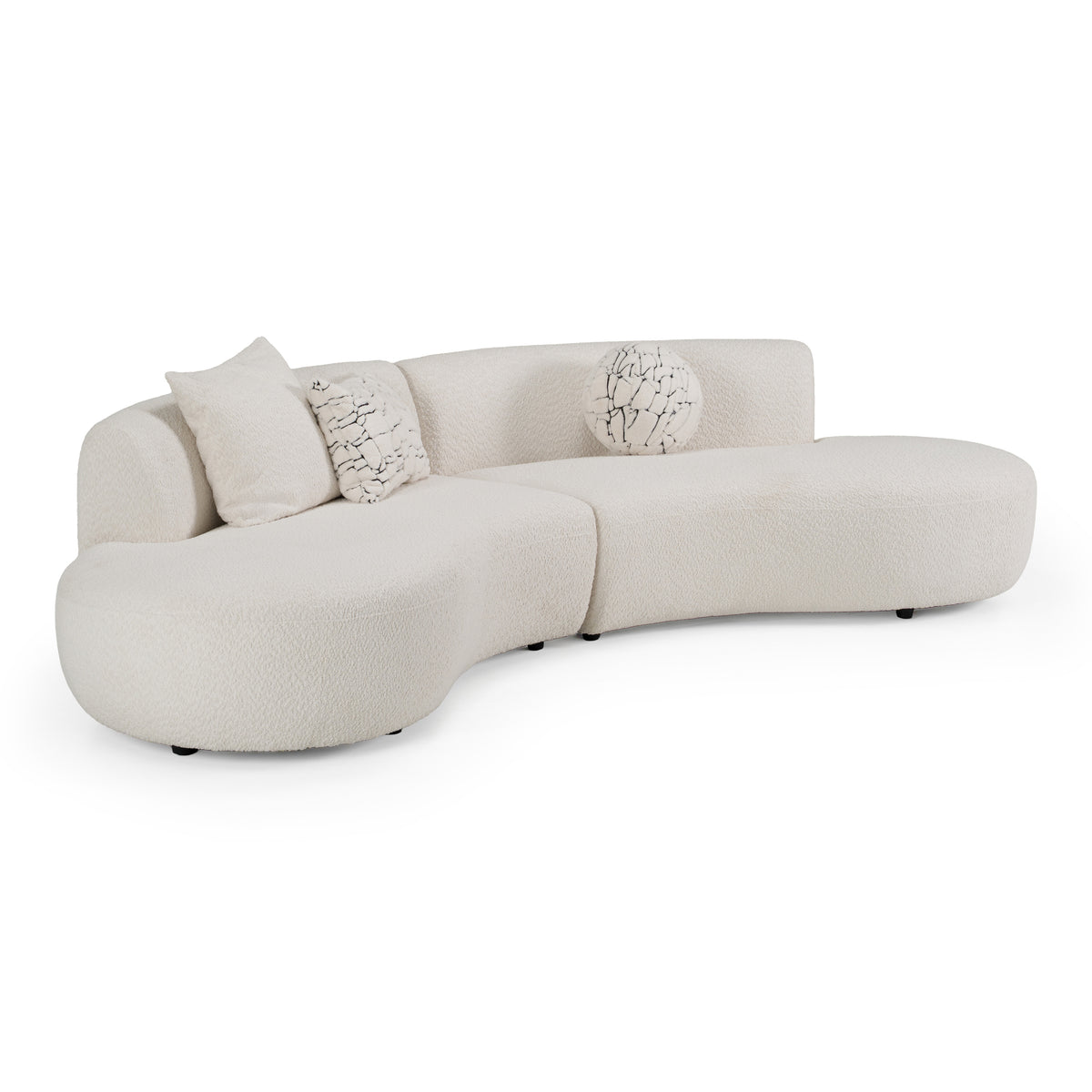Weldon - Modern Off-White Fabric Curved Sectional Sofa by VIG Furniture - View 7