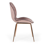 Wendy Modern Pink Velvet & Rosegold Dining Chair (Set of 2) by VIG Furniture - View 8