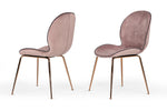 Wendy Modern Pink Velvet & Rosegold Dining Chair (Set of 2) by VIG Furniture - View 5
