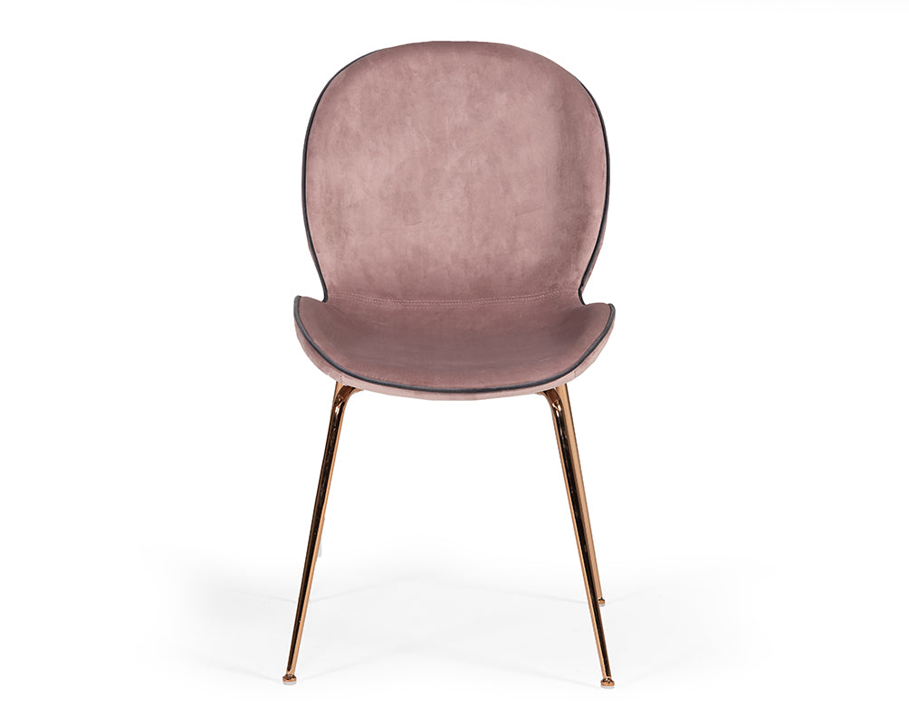 Wendy Modern Pink Velvet & Rosegold Dining Chair (Set of 2) by VIG Furniture - View 3