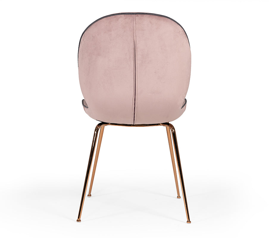 Wendy Modern Pink Velvet & Rosegold Dining Chair (Set of 2) by VIG Furniture - View 4