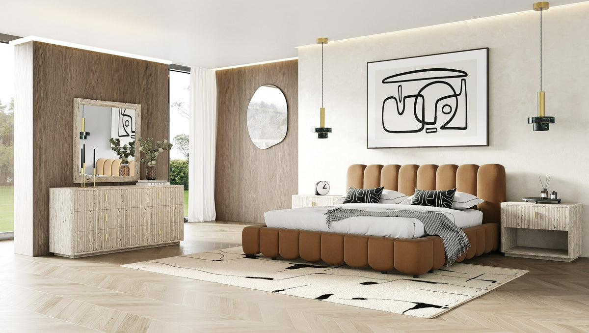 Harris - Modern Brown Fabric Bed by VIG Furniture - View 8