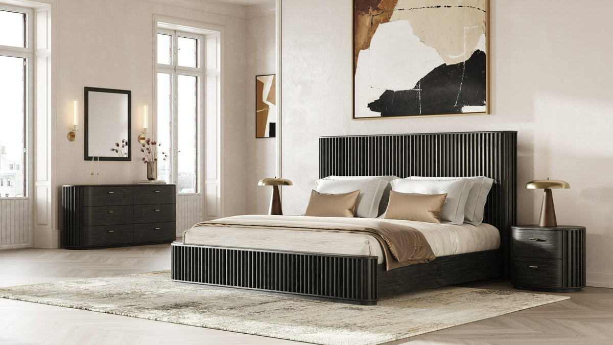 Fields - Modern Black Acacia Bed by VIG Furniture - View 8