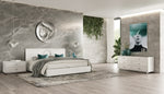 Eastern King Ovidius + Victoria - Modern White Crocodile Lacquer Bedroom Set by VIG Furniture - View 1