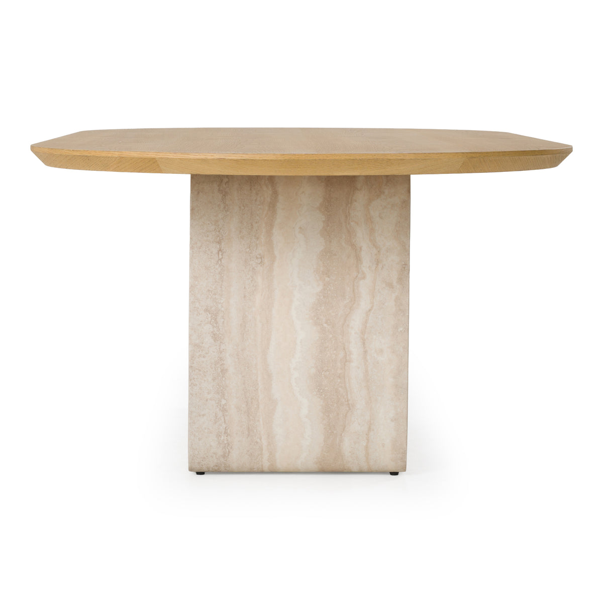 Wolff - Modern White Oak + Faux Travertine Dining Table by VIG Furniture - View 3