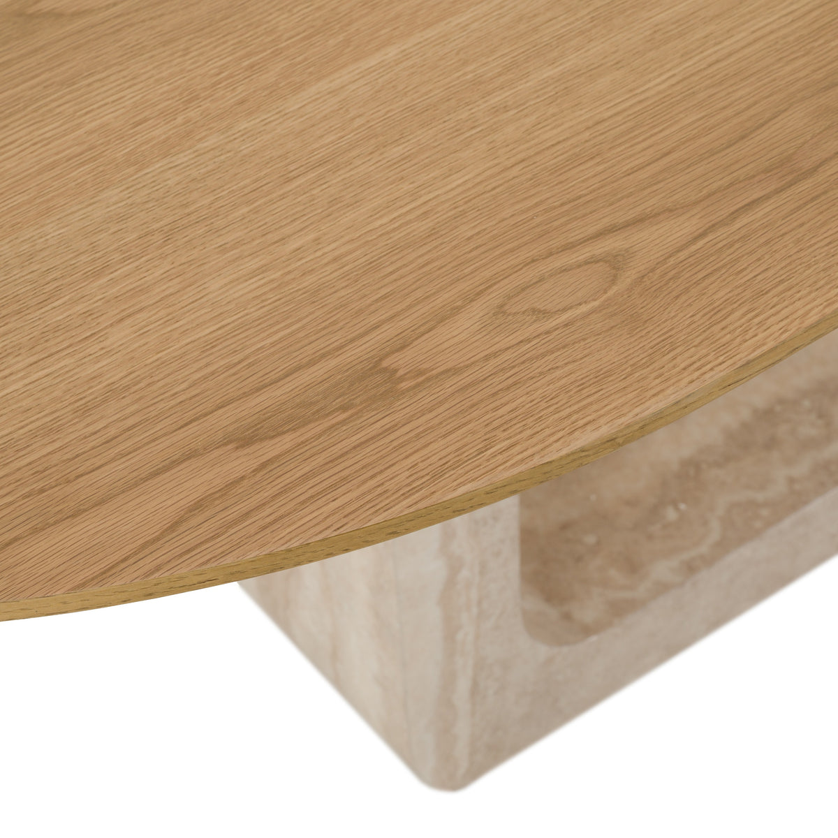 Wolff - Modern White Oak + Faux Travertine Dining Table by VIG Furniture - View 5
