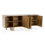 Wolff - Modern White Oak + Faux Travertine Buffet by VIG Furniture - View 3