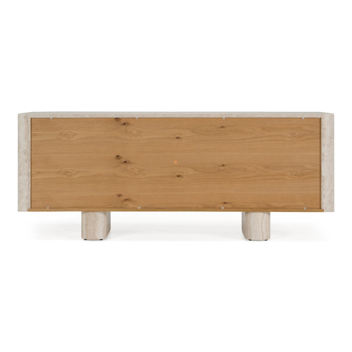 Wolff - Modern White Oak + Faux Travertine Buffet by VIG Furniture - View 5