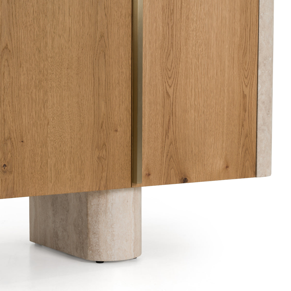 Wolff - Modern White Oak + Faux Travertine Buffet by VIG Furniture - View 7