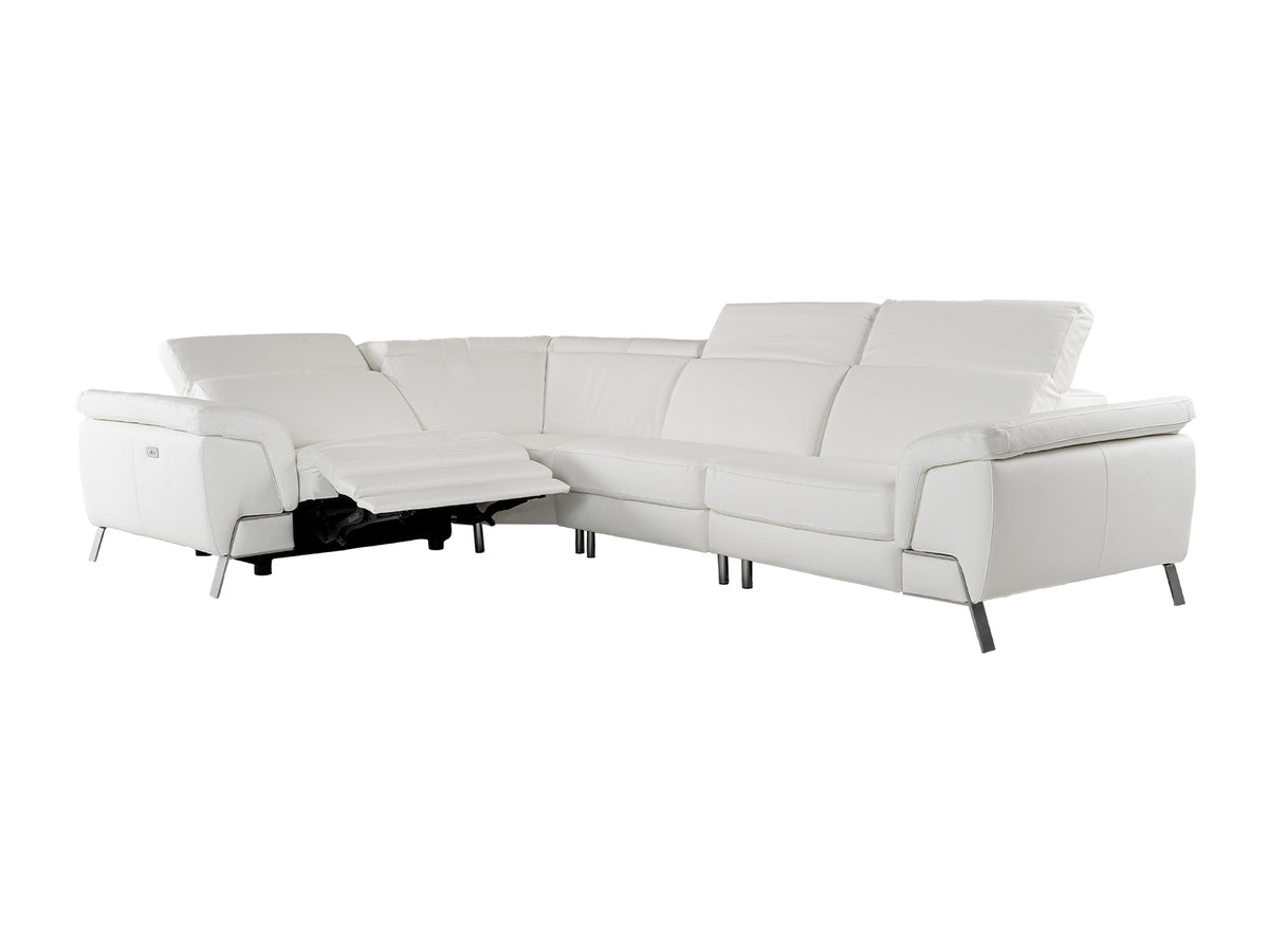 Mini Wonder - Italian Modern White Leather Sectional Sofa with Recliners by VIG Furniture - View 4