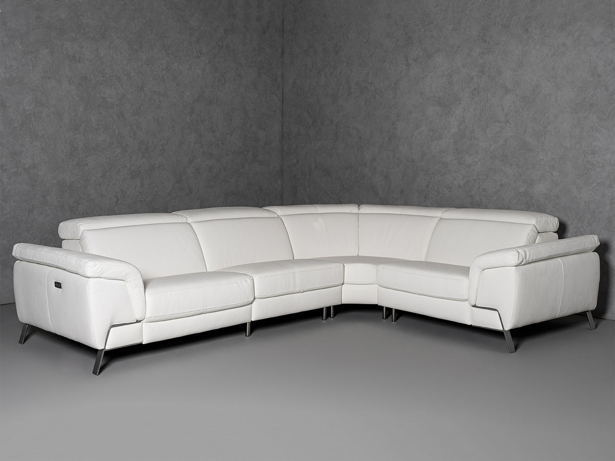 Mini Wonder - Italian Modern White Leather Sectional Sofa with Recliners by VIG Furniture - View 2