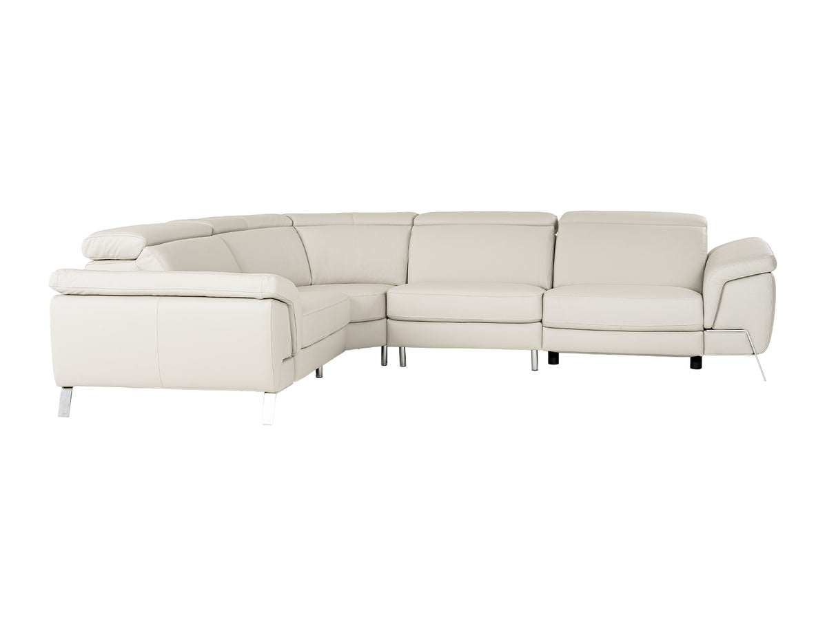 Mini Wonder - Italian Modern Grey Leather Sectional Sofa with Right Facing Recliner by VIG Furniture - View 2