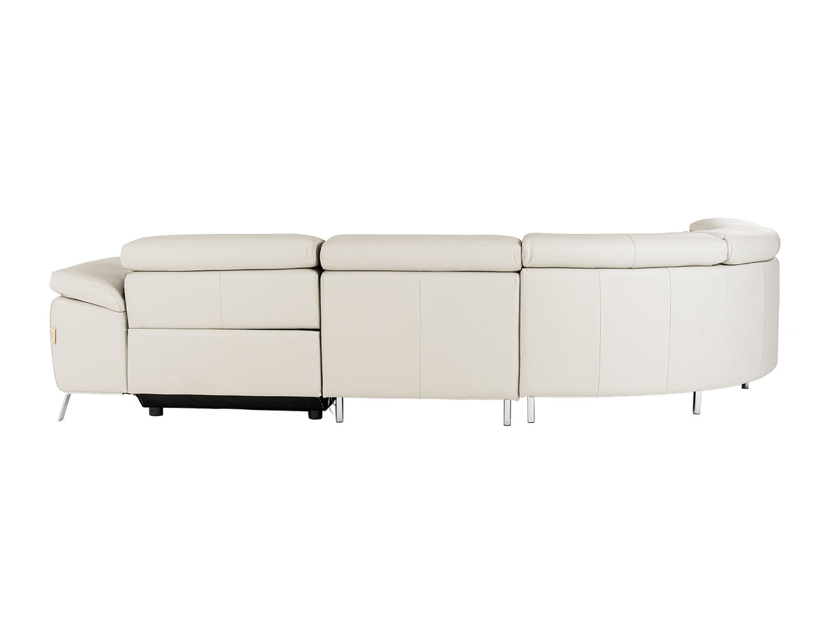 Mini Wonder - Italian Modern Grey Leather Sectional Sofa with Right Facing Recliner by VIG Furniture - View 3