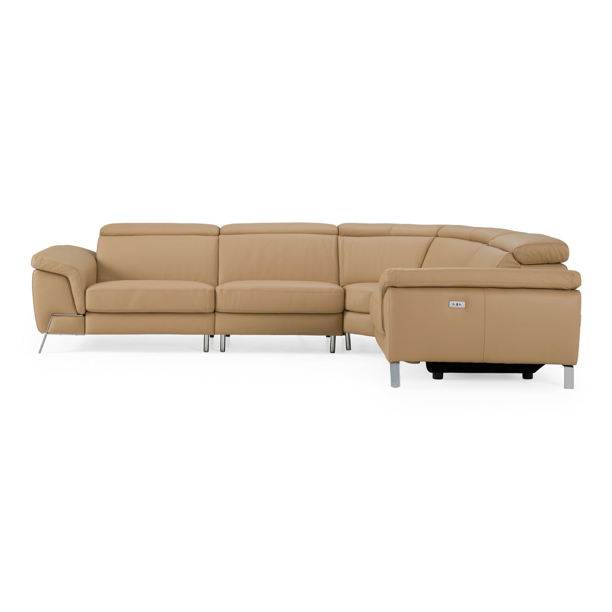 Mini Wonder - Italian Modern Deserto Leather Sectional Sofa with Right Facing Recliner by VIG Furniture - View 2