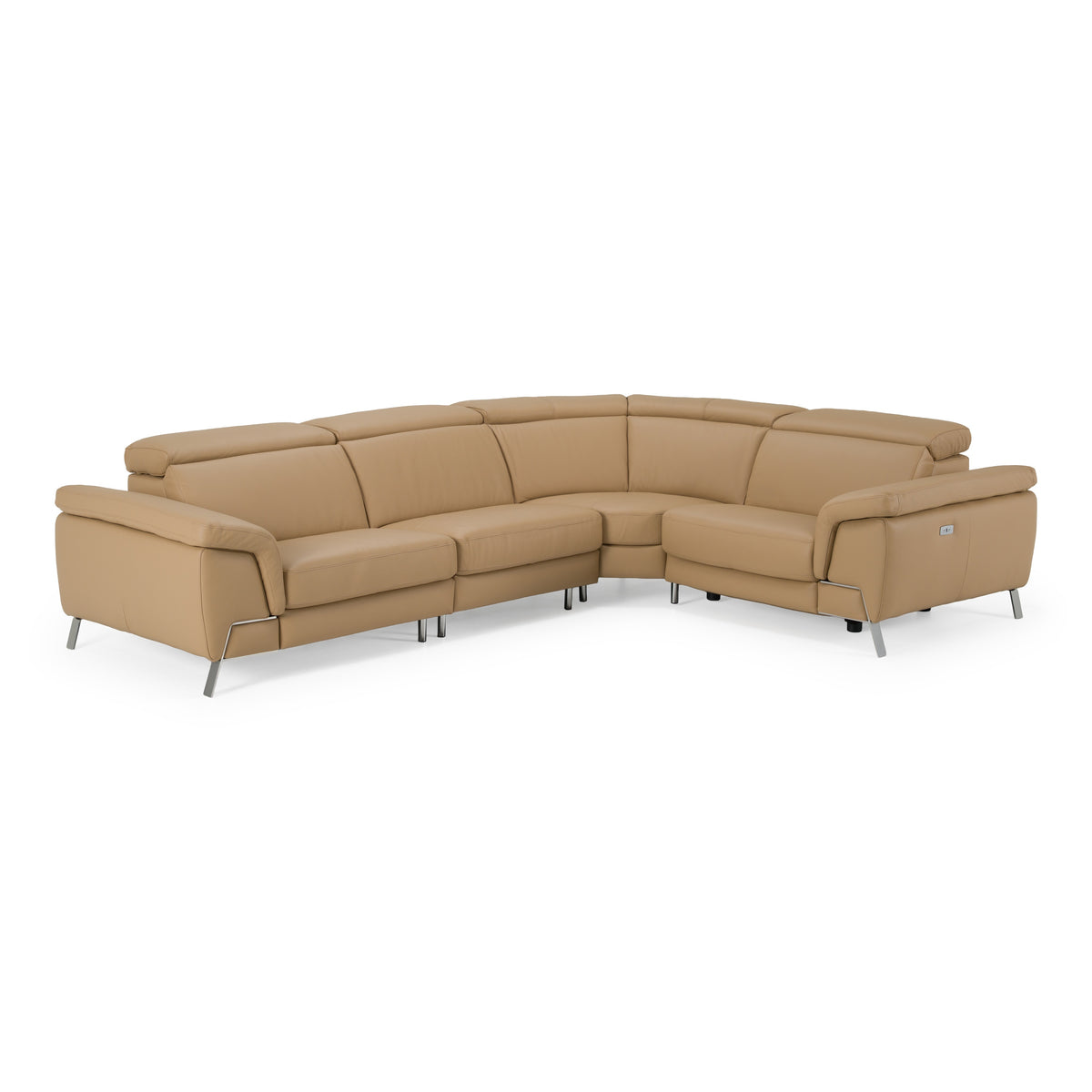 Mini Wonder - Italian Modern Deserto Leather Sectional Sofa with Right Facing Recliner by VIG Furniture - View 1