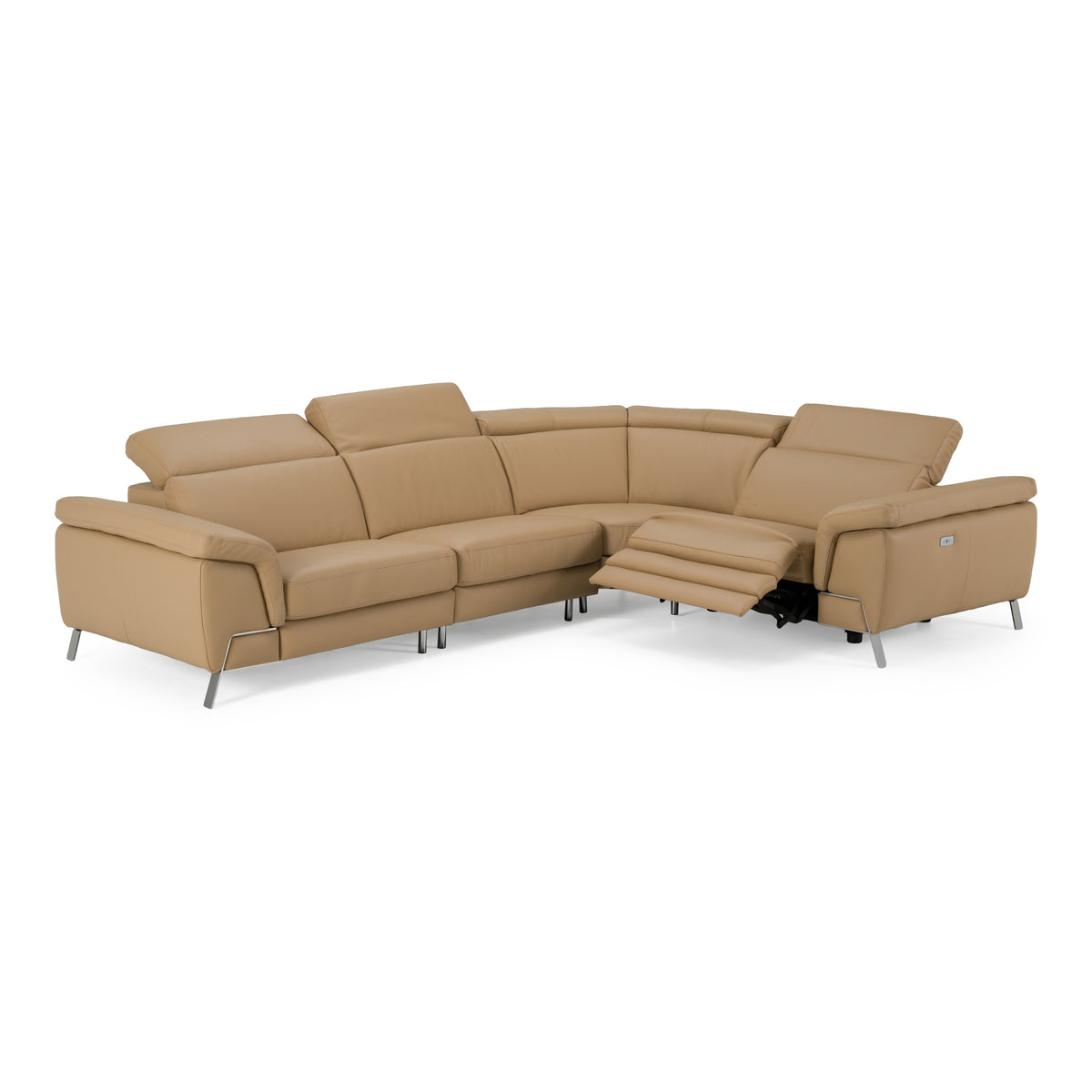 Mini Wonder - Italian Modern Deserto Leather Sectional Sofa with Right Facing Recliner by VIG Furniture - View 5