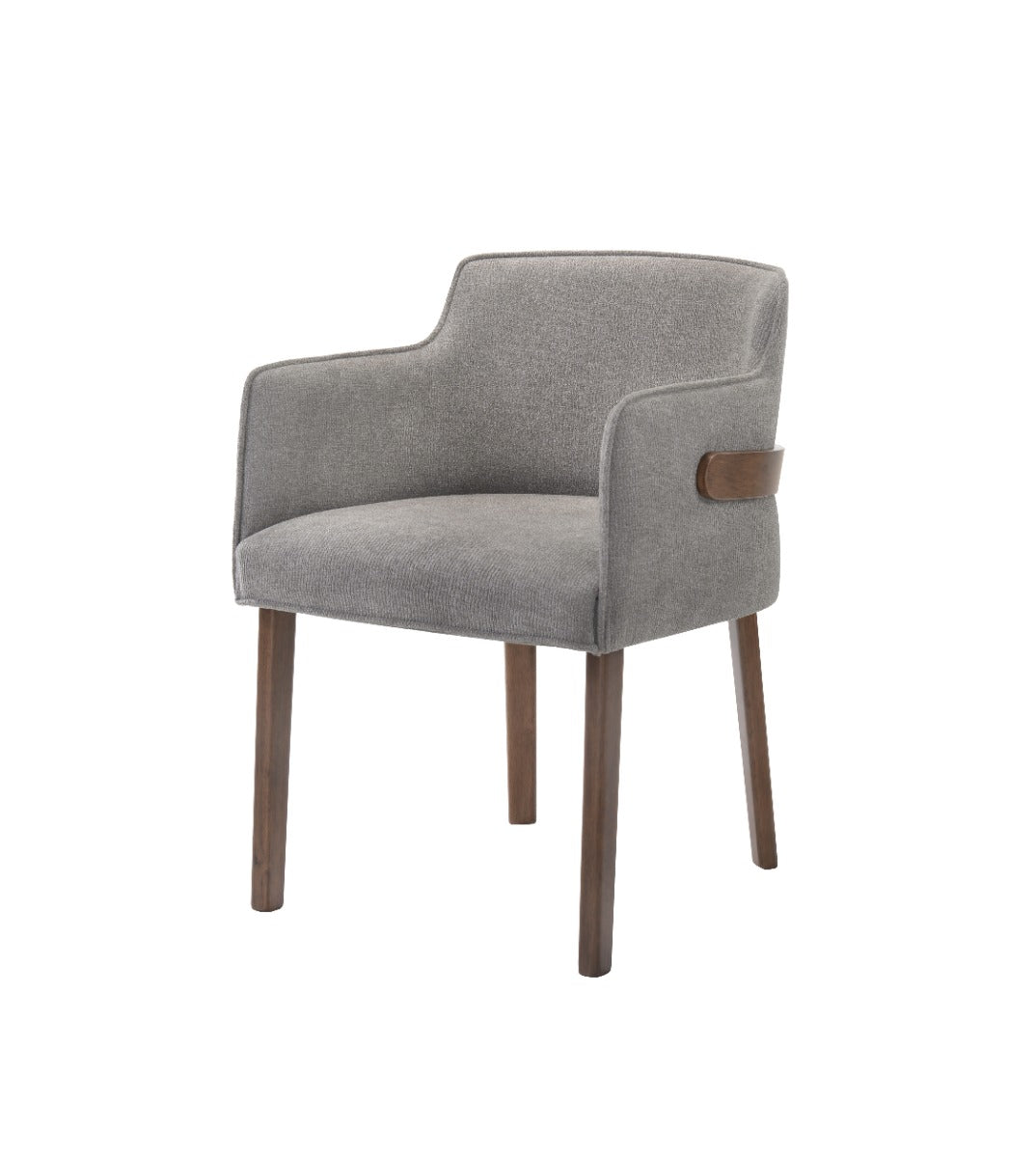 Castillo + Jordan - Modern Grey Fabric + Walnut 4-Piece Dining Set by VIG Furniture - View 6