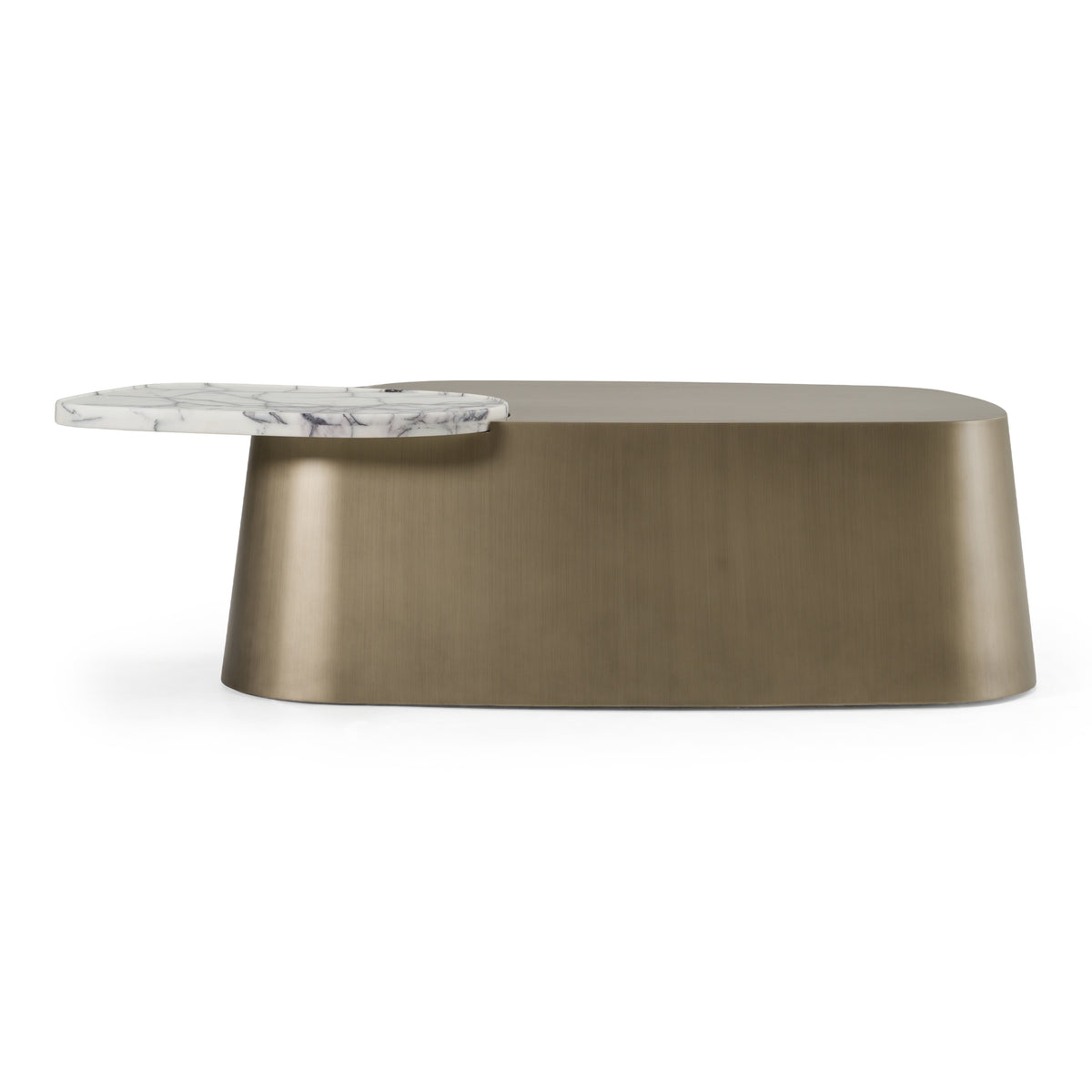 Yano - Modern White Marble + Antique Brass Coffee Table by VIG Furniture - View 1