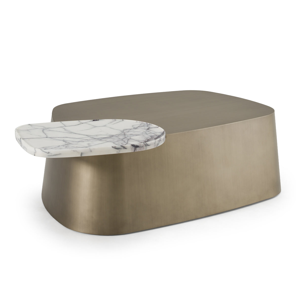 Yano - Modern White Marble + Antique Brass Coffee Table by VIG Furniture - View 4
