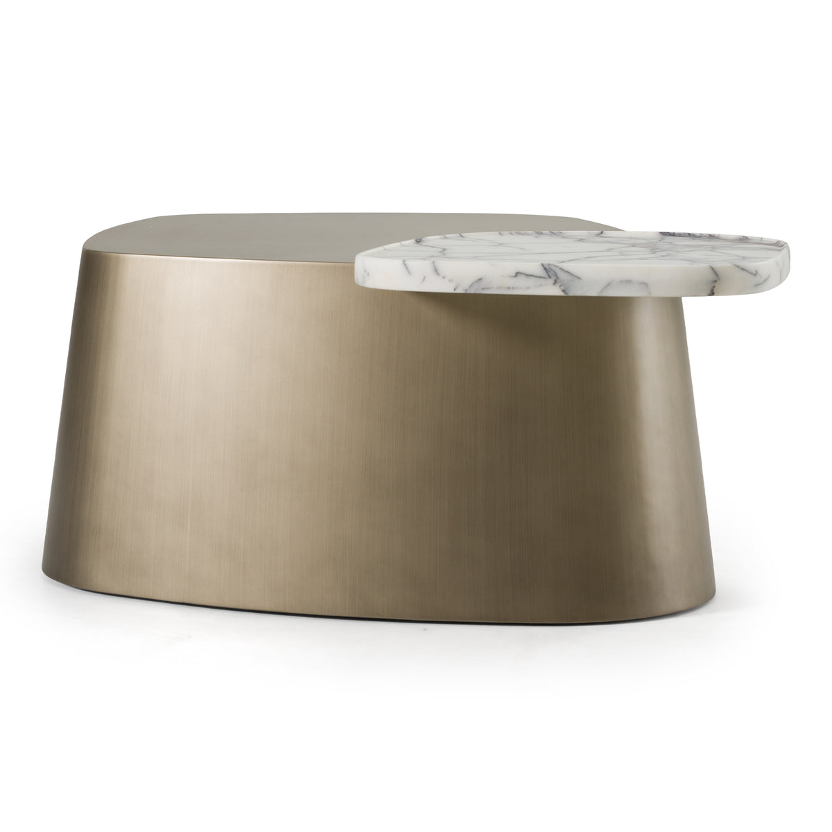 Yano - Modern White Marble + Antique Brass Coffee Table by VIG Furniture - View 5