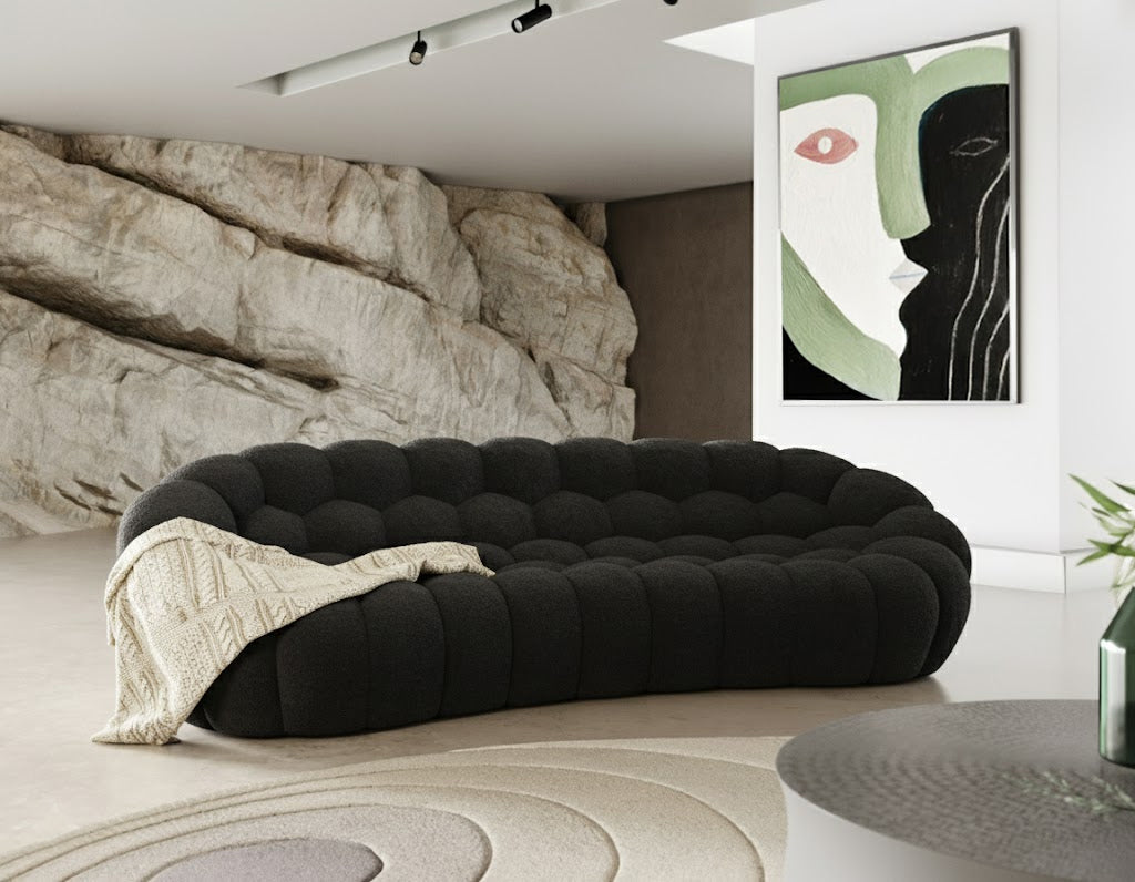 Yolonda - Modern Curved Black Fabric Sofa by VIG Furniture - View 6