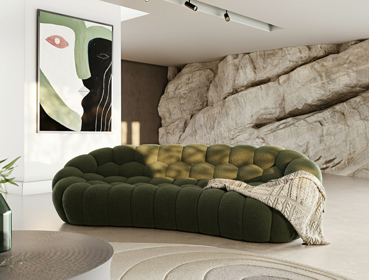 Yolonda - Modern Curved Green Fabric Sofa by VIG Furniture - View 7