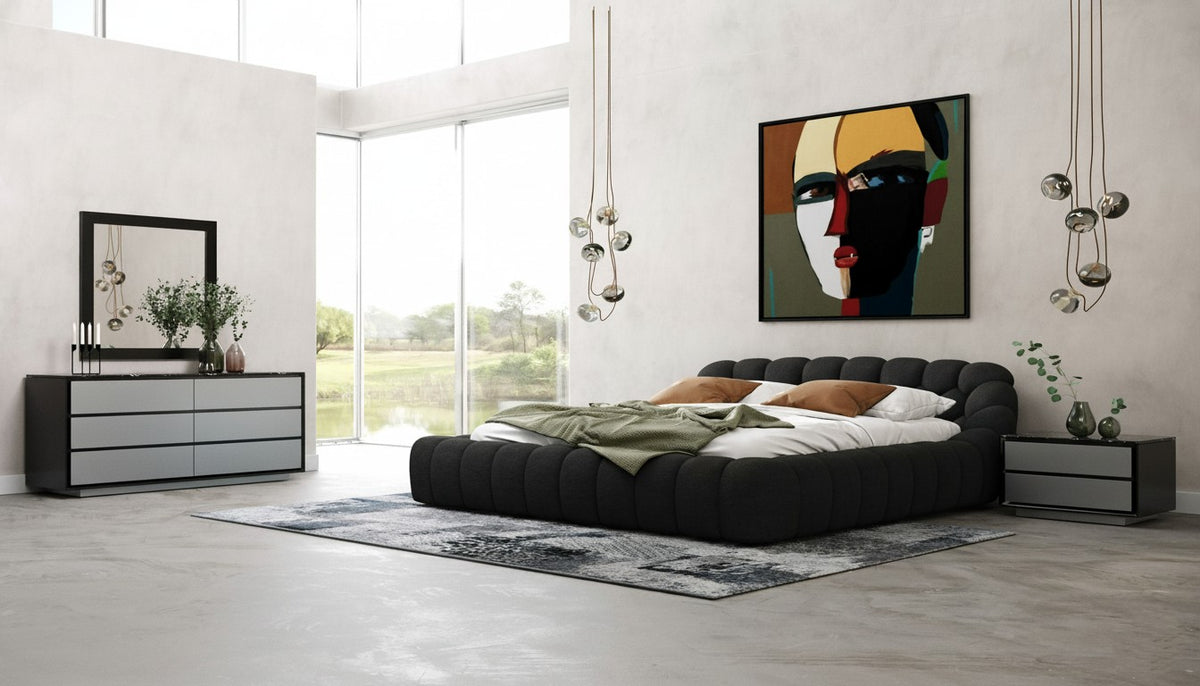 Yolonda - Modern Black Fabric Bed by VIG Furniture - View 7
