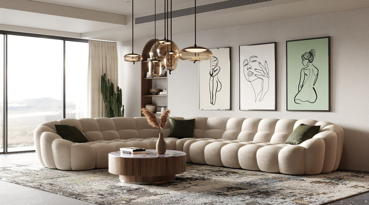 Yolonda - Modern Beige Curved Sectional Sofa by VIG Furniture - View 7