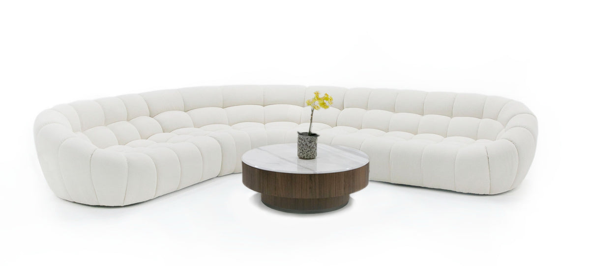 Yolonda - Off-White Fabric Sectional Sofa by VIG Furniture - View 2