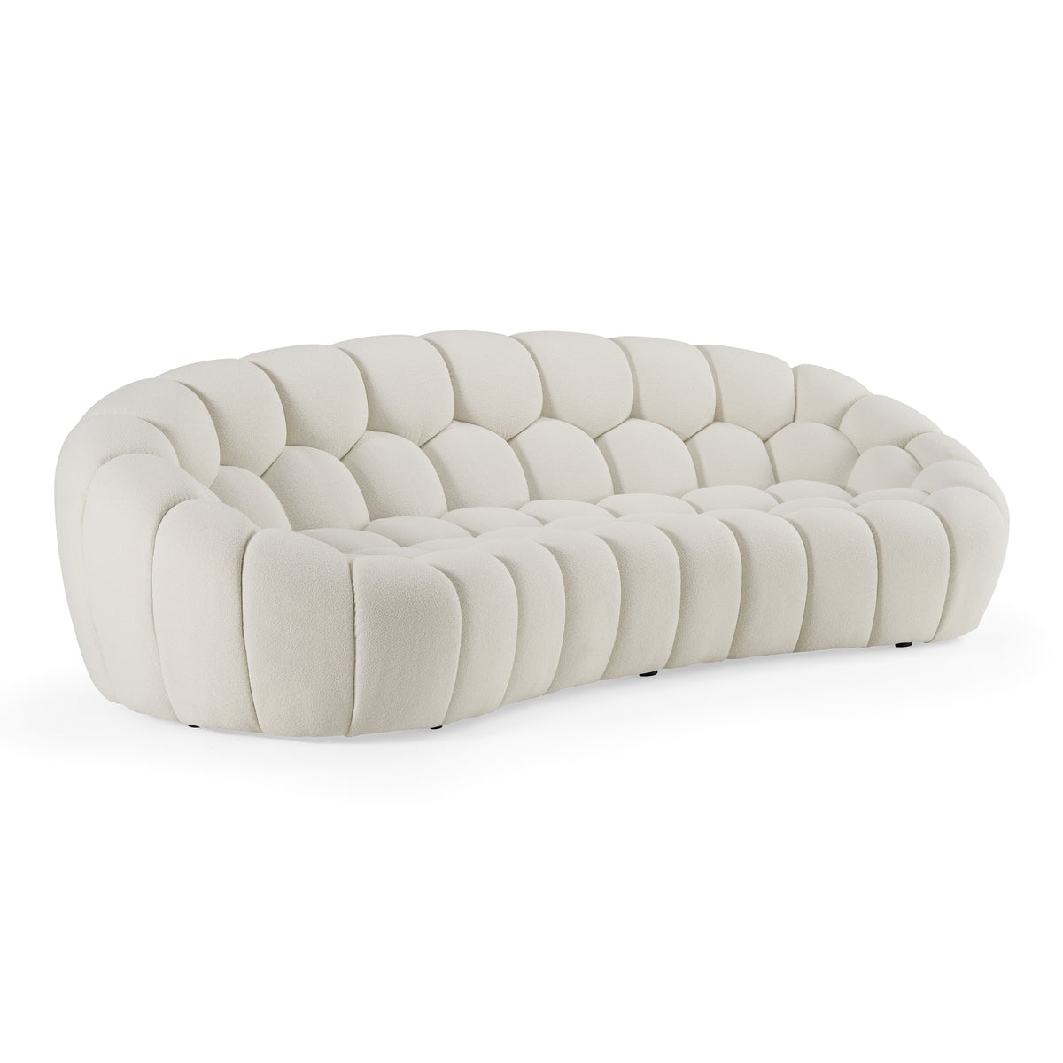 Yolonda - Modern Curved Off-White Fabric Sofa by VIG Furniture - View 2