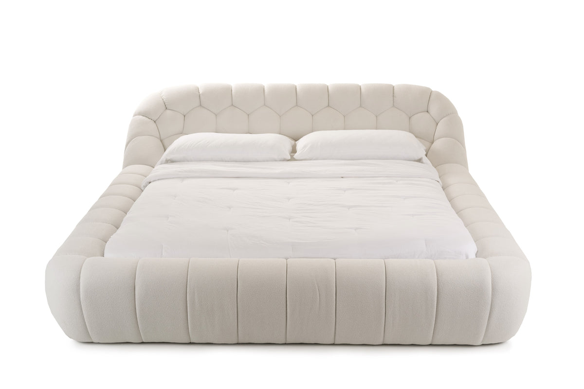 Yolonda - Modern Off-White Fabric Bed by VIG Furniture - View 1