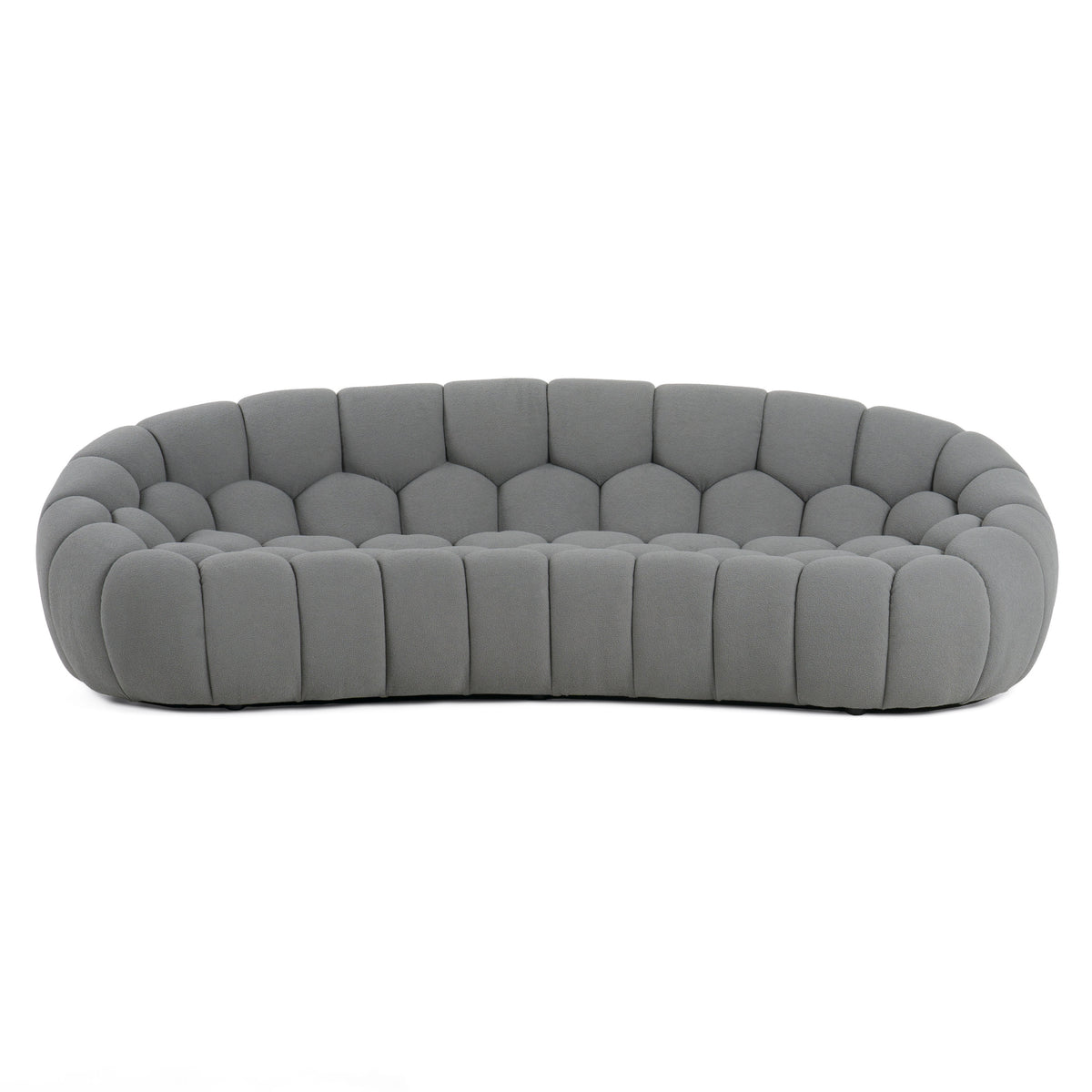 Yolonda - Modern Curved Light Grey Fabric Sofa by VIG Furniture - View 1