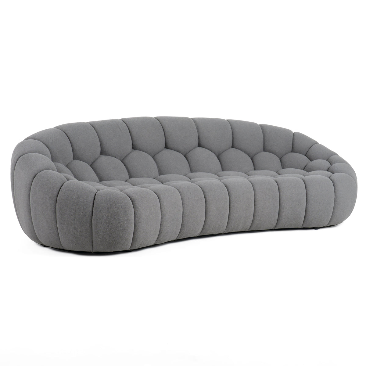 Yolonda - Modern Curved Light Grey Fabric Sofa by VIG Furniture - View 2