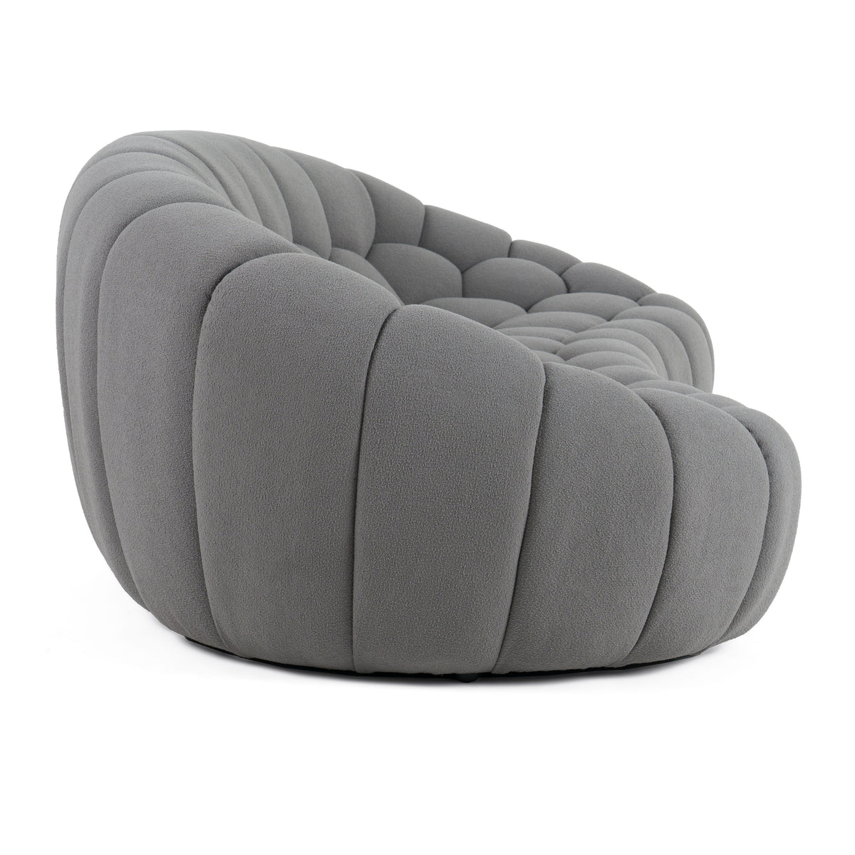 Yolonda - Modern Curved Light Grey Fabric Sofa by VIG Furniture - View 4
