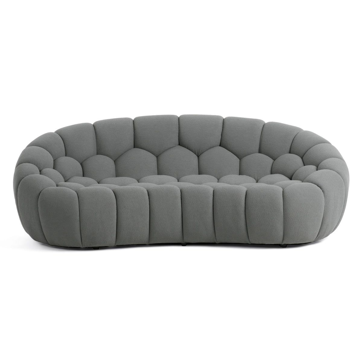 Yolonda - Modern Curved Light Grey Fabric Loveseat by VIG Furniture - View 1
