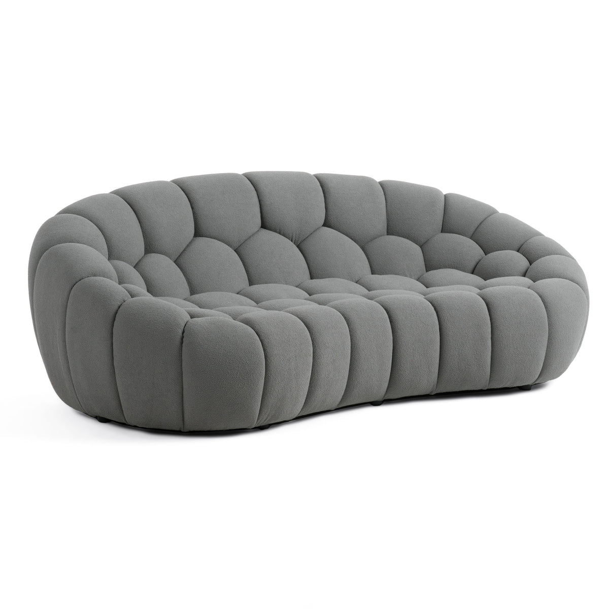Yolonda - Modern Curved Light Grey Fabric Loveseat by VIG Furniture - View 2