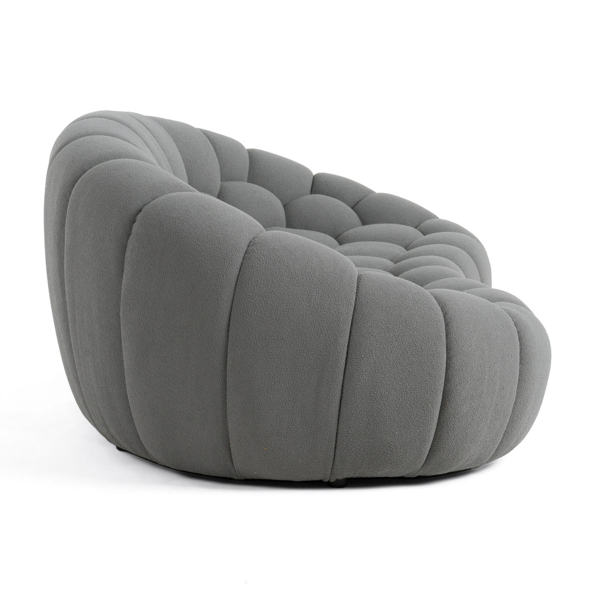 Yolonda - Modern Curved Light Grey Fabric Loveseat by VIG Furniture - View 3