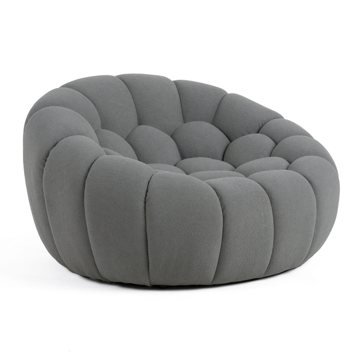 Yolonda - Modern Curved Light Grey Fabric Chair by VIG Furniture - View 1