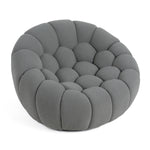 Yolonda - Modern Curved Light Grey Fabric Chair by VIG Furniture - View 2