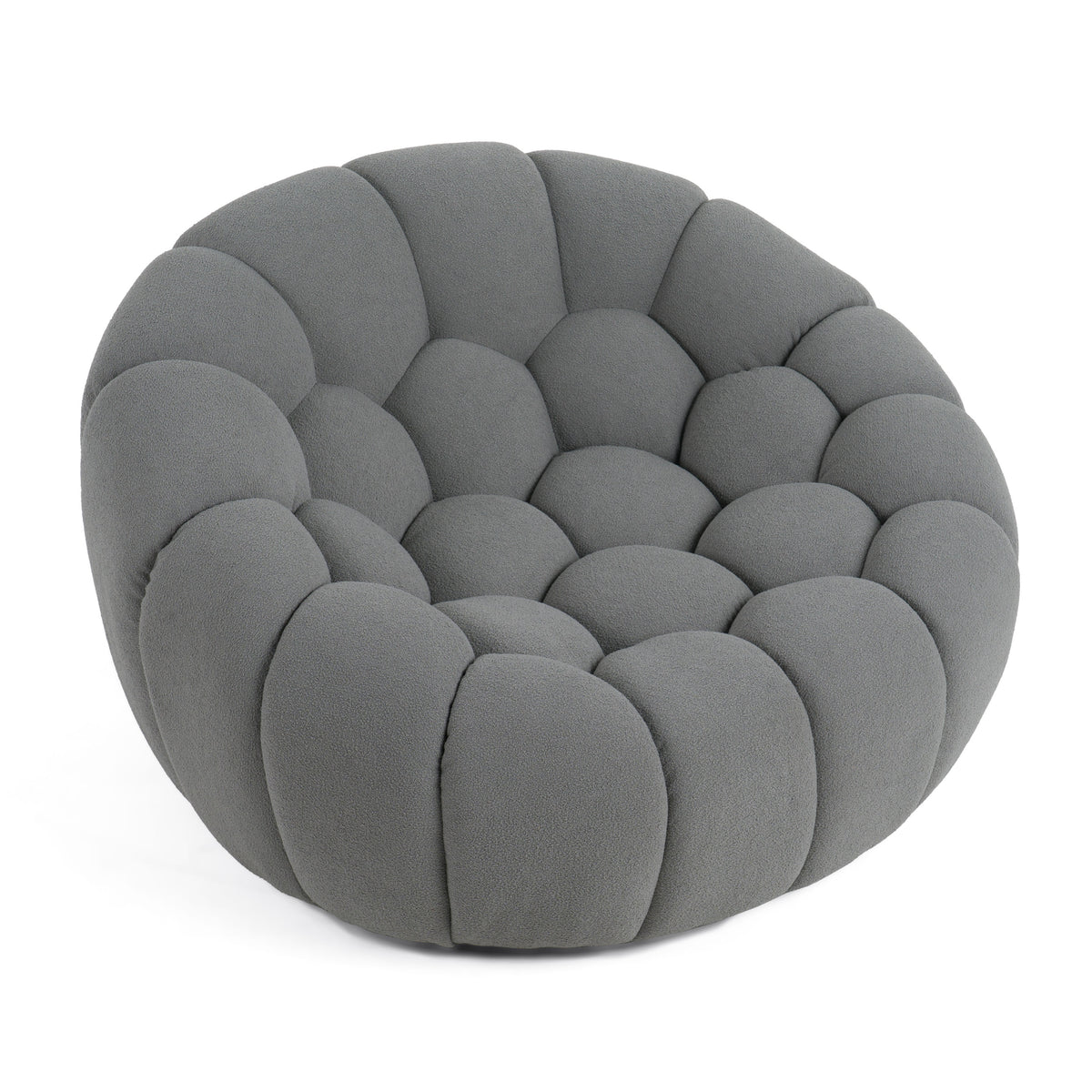 Yolonda - Modern Curved Light Grey Fabric Chair by VIG Furniture - View 2