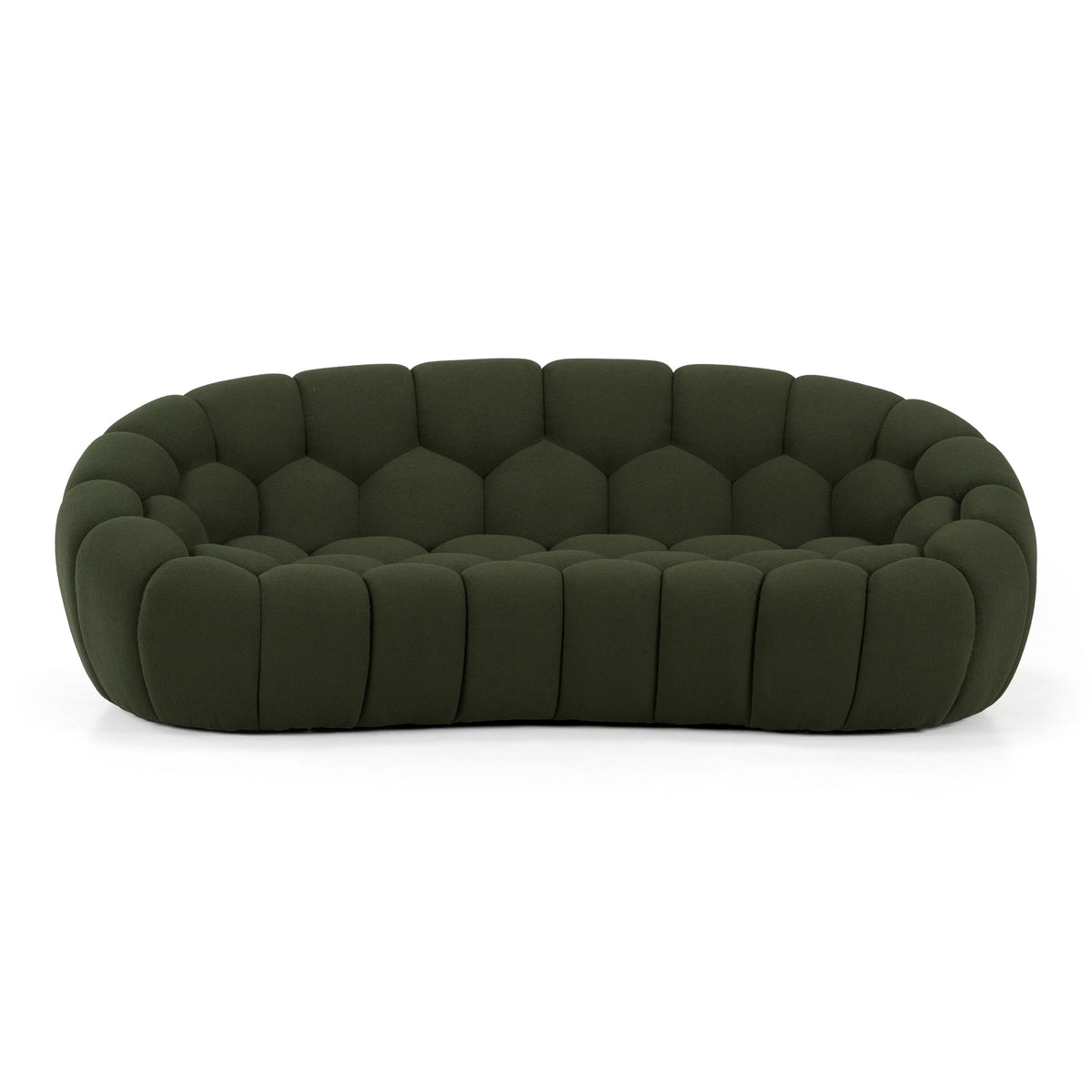 Yolonda - Modern Curved Green Fabric Loveseat by VIG Furniture - View 1