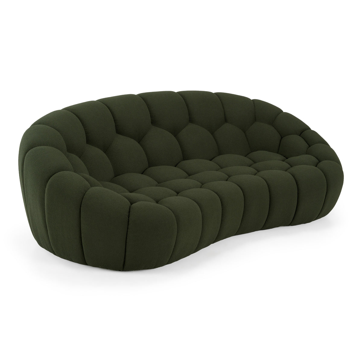 Yolonda - Modern Curved Green Fabric Loveseat by VIG Furniture - View 9