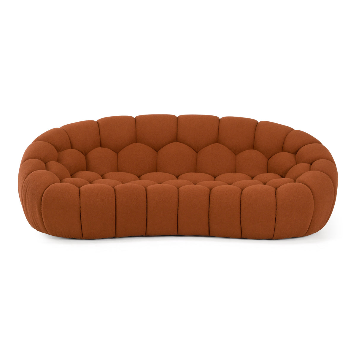 Yolonda - Modern Curved Orange Fabric Loveseat by VIG Furniture - View 1