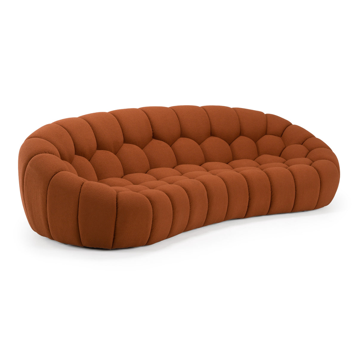 Yolonda - Modern Curved Orange Fabric Sofa by VIG Furniture - View 4