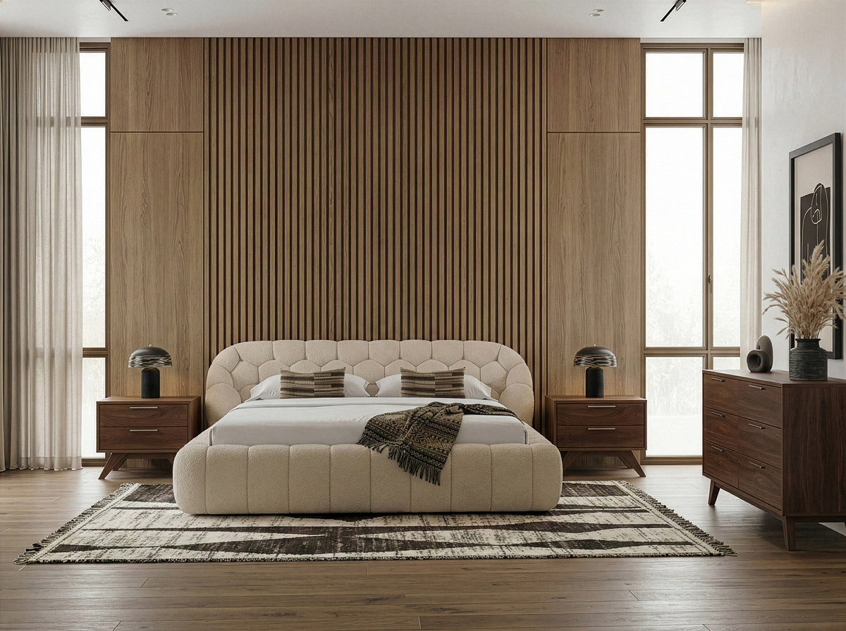 Yolonda - Modern Beige Fabric Bed by VIG Furniture - View 7