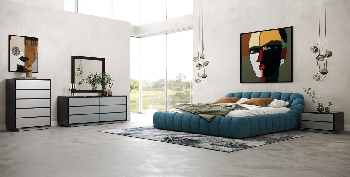 Yolonda - Modern Dark Teal Fabric Bed by VIG Furniture - View 5