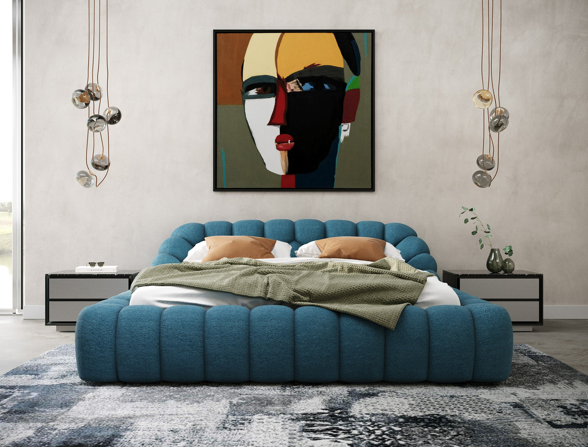 Yolonda - Modern Dark Teal Fabric Bed by VIG Furniture - View 3
